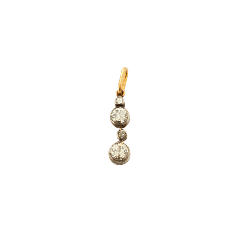 Pendentif Pendentif ancien en or jaune 750 et argent 800, diamants 58 Facettes LMB-74