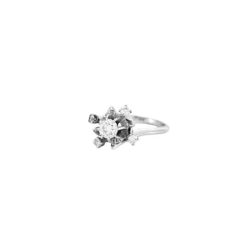 Bague 48.5 Bague vintage en or blanc 18K et diamants 58 Facettes LMB-7