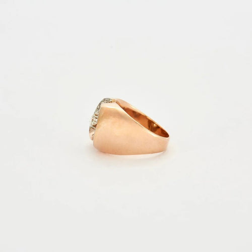 Bague 52 Bague tourbillon vintage en or rose 18K et diamants 58 Facettes