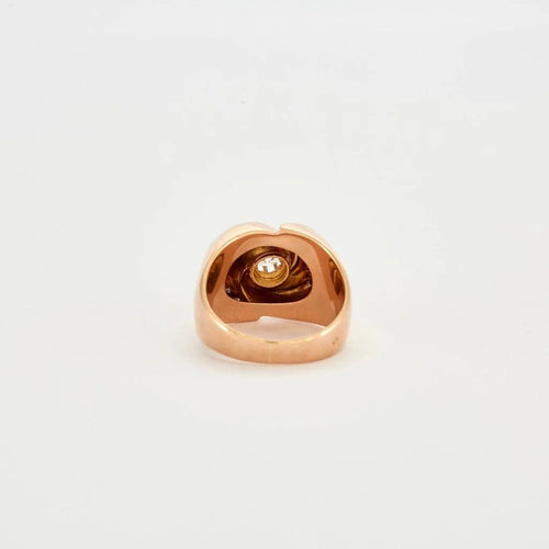 Bague 52 Bague tourbillon vintage en or rose 18K et diamants 58 Facettes