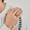 Bague 56 Bague dôme trilogie en or jaune et blanc 18K et diamants 58 Facettes LMB-91