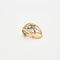 Bague 56 Bague dôme trilogie en or jaune et blanc 18K et diamants 58 Facettes LMB-91