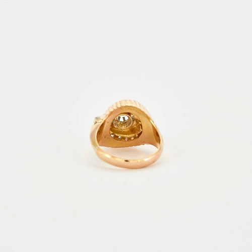 Bague 56 Bague tourbillon en or jaune 18K avec diamants 58 Facettes LMB-93