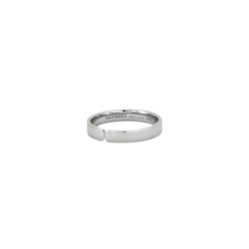 Bague 55 Hermès Ever Kelly - Bague alliance en platine GM 4 mm 58 Facettes LMB-104
