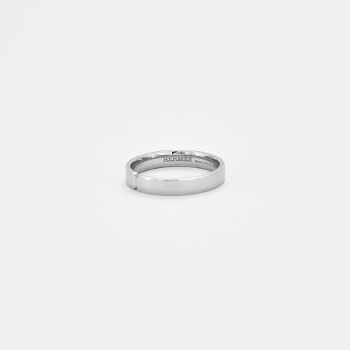 Bague 55 Hermès Ever Kelly - Bague alliance en platine GM 4 mm 58 Facettes LMB-104