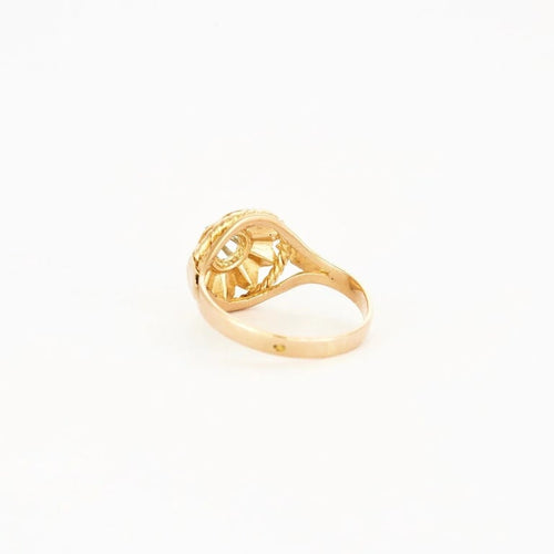 Bague 50 Bague en or rose 18K sertie d’un diamant 0,14 ct 58 Facettes