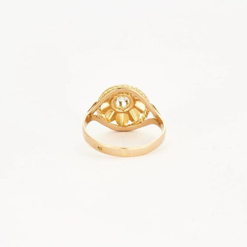Bague 50 Bague en or rose 18K sertie d’un diamant 0,14 ct 58 Facettes