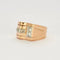 Bague 58 Tank - Bague en or jaune, platine et diamants 58 Facettes