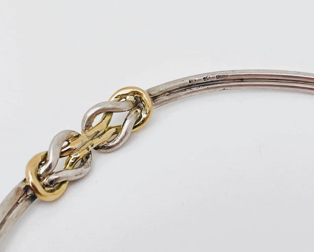 Collier ZOLOTAS - Collier torque nœud d’Héraclès en argent et or jaune 58 Facettes