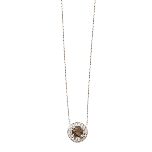 Collier Collier pendentif en or blanc, tourmaline polychrome et diamants 58 Facettes LMB-166