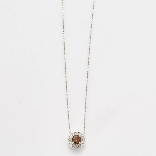 Collier Collier pendentif en or blanc, tourmaline polychrome et diamants 58 Facettes LMB-166