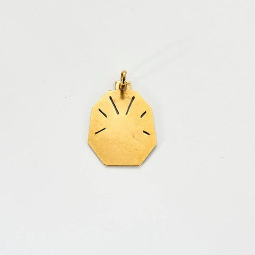 Pendentif Médaille Saint Christophe octogonale en or jaune et blanc 18K 58 Facettes