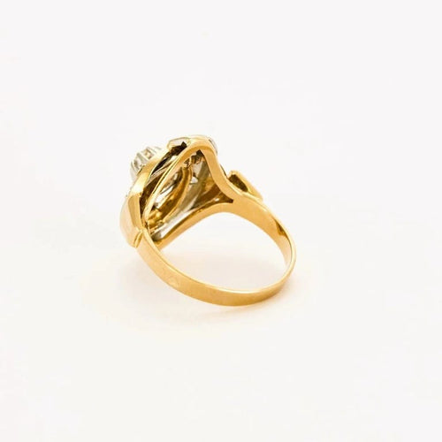 Bague 50 Bague tourbillon marquise en or jaune 18K et diamants 58 Facettes