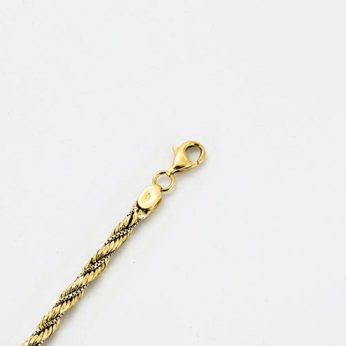 Bracelet Bracelet torsadé maille corde et vénitienne en or jaune et blanc 18K 58 Facettes LMB-197