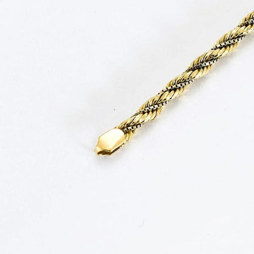 Bracelet Bracelet torsadé maille corde et vénitienne en or jaune et blanc 18K 58 Facettes LMB-197
