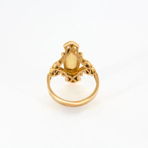 Bague 54 Bague marquise Art nouveau en or jaune 18K et opale 58 Facettes LMB-201