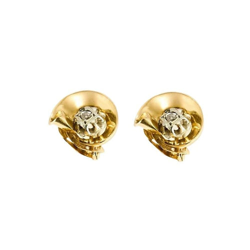 Boucles d'oreilles Boucles d'oreilles volutes en or jaune 18K et diamants 58 Facettes