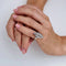 Bague 47 Bague marquise pavée de diamants en or blanc et platine 58 Facettes LMB-6