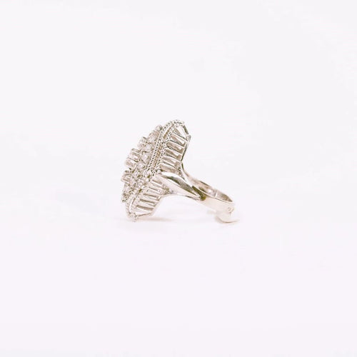 Bague 47 Bague marquise pavée de diamants en or blanc et platine 58 Facettes LMB-6