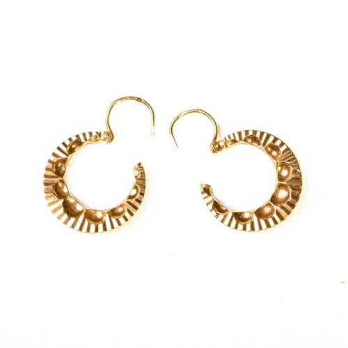 Boucles d'oreilles Boucles d’oreilles créoles à décor rayonnant en or jaune 18K 58 Facettes