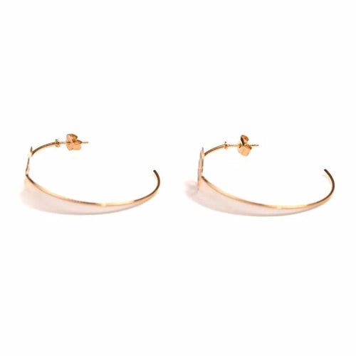 Boucles d'oreilles Boucles d'oreilles créoles à pastilles d'onyx en or jaune 18K 58 Facettes