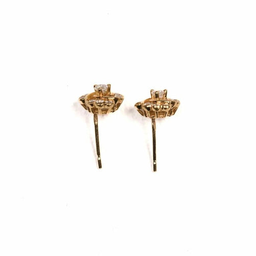 Boucles d'oreilles Boucles d'oreilles puces spirale en or jaune 18K et diamants 58 Facettes
