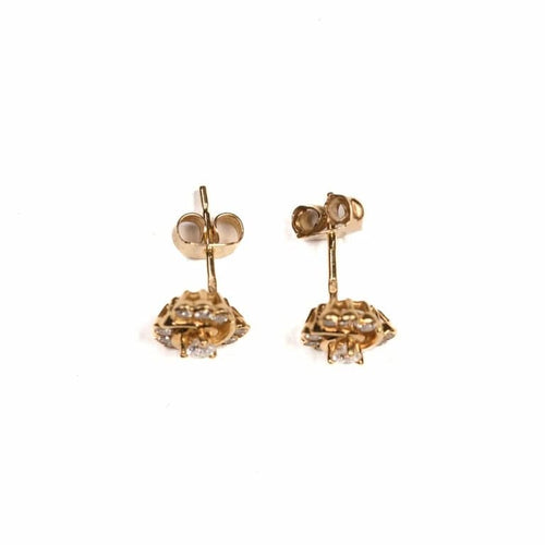 Boucles d'oreilles Boucles d'oreilles puces spirale en or jaune 18K et diamants 58 Facettes