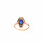 Bague 53.5 Bague ancienne hexagonale en or jaune 18K, saphir synthétique et diamants 58 Facettes LMB-271