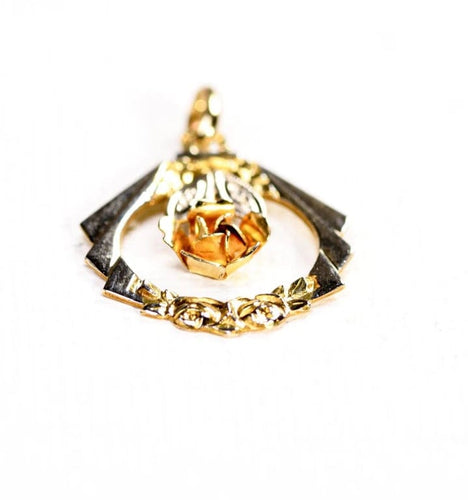 Pendentif Art Nouveau - Pendentif ancien à motif de roses en or 18K deux tons 58 Facettes LMB-287