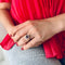Bague 51 Bague marguerite ancienne en or rose 18K, rhodolite et diamants 58 Facettes LMB-265