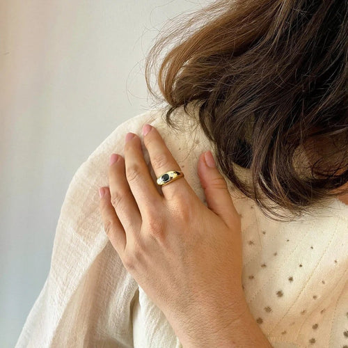Bague 59 Bague jonc saphir et diamants en or jaune 58 Facettes LMB-256