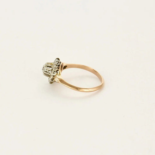 Bague 55 Bague marguerite ancienne en or rose et blanc et diamants 58 Facettes LMB-292