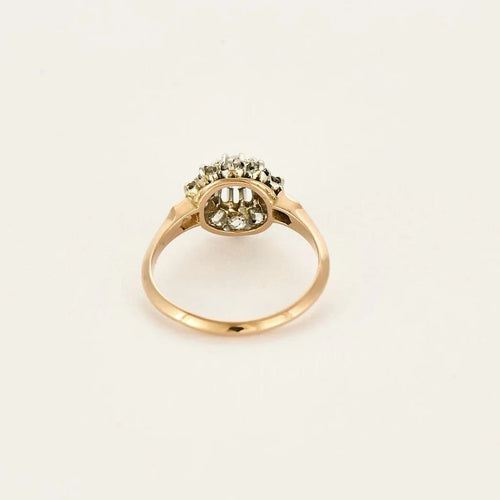 Bague 55 Bague marguerite ancienne en or rose et blanc et diamants 58 Facettes LMB-292