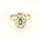 Bague 55 Bague marguerite ancienne en or deux tons, émeraude et diamants 58 Facettes LMB-289