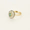 Bague 55 Bague marguerite ancienne en or deux tons, émeraude et diamants 58 Facettes LMB-289