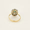Bague 55 Bague marguerite ancienne en or deux tons, émeraude et diamants 58 Facettes LMB-289