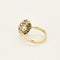 Bague 55 Bague marguerite ancienne en or deux tons, émeraude et diamants 58 Facettes LMB-289