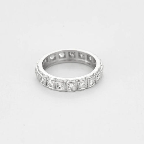 Bague 49 Alliance américaine - Bague en or blanc 18K et diamants 0,95 ct 58 Facettes LMB-294