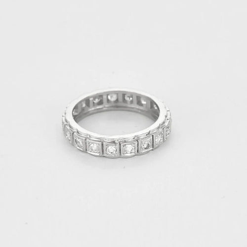 Bague 49 Alliance américaine - Bague en or blanc 18K et diamants 0,95 ct 58 Facettes LMB-294
