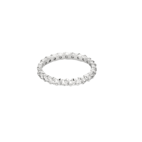 Bague 56 Alliance américaine en or blanc et diamants 1,25 ct 58 Facettes LMB-296