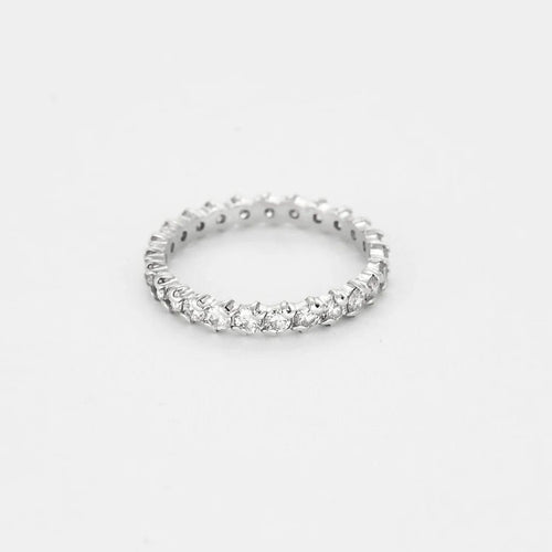 Bague 56 Alliance américaine en or blanc et diamants 1,25 ct 58 Facettes LMB-296