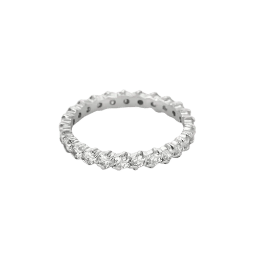 Bague 56 Alliance américaine en or blanc et diamants 1,25 ct 58 Facettes LMB-296