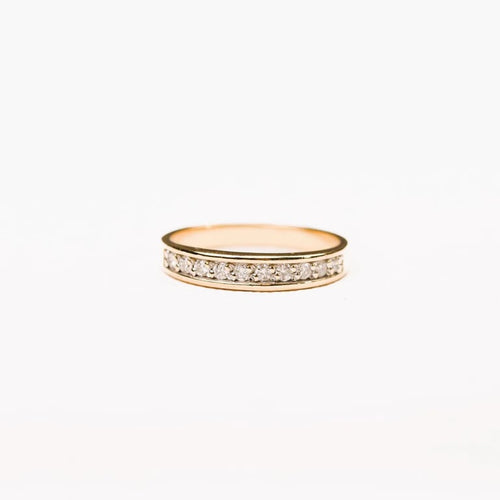 Bague 49.5 Alliance demi-tour - Bague en or jaune 18K pavée de diamants 58 Facettes LMB-301