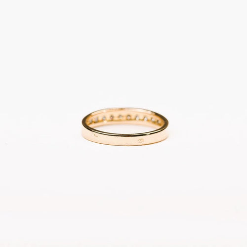 Bague 49.5 Alliance demi-tour - Bague en or jaune 18K pavée de diamants 58 Facettes LMB-301