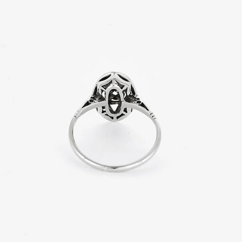 Bague 53 Bague marquise ancienne en platine 850 sertie de diamants 58 Facettes LMB-290