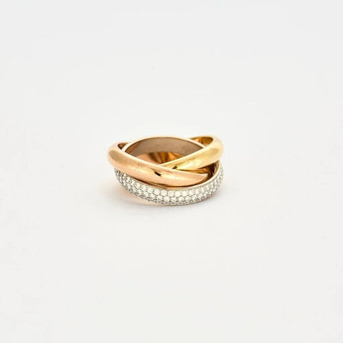 Bague 52 Cartier Trinity - Bague en trois ors 18k et diamants 58 Facettes 80