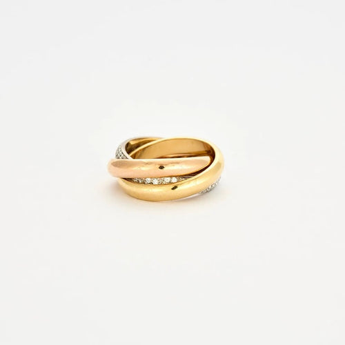 Bague 52 Cartier Trinity - Bague en trois ors 18k et diamants 58 Facettes 80