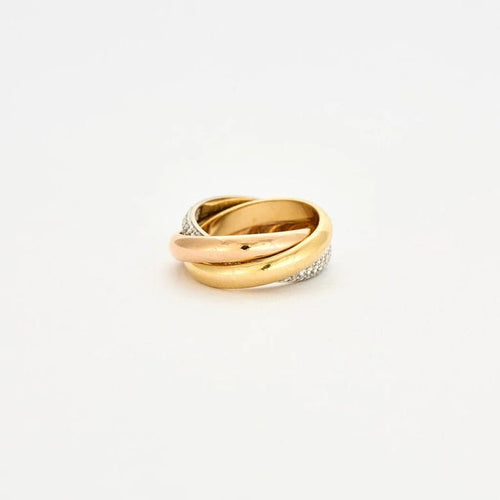 Bague 52 Cartier Trinity - Bague en trois ors 18k et diamants 58 Facettes 80