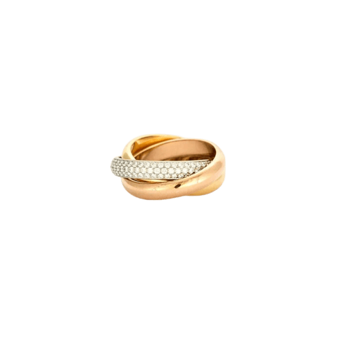 Bague 53 Cartier Trinity - Bague en or 18k et diamants 58 Facettes 66
