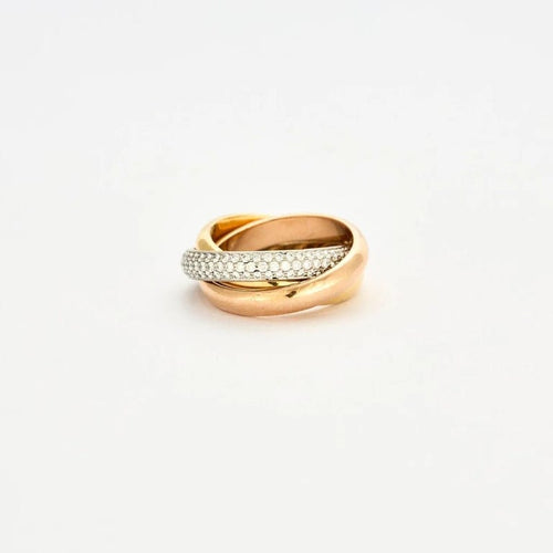 Bague 53 Cartier Trinity - Bague en or 18k et diamants 58 Facettes 66